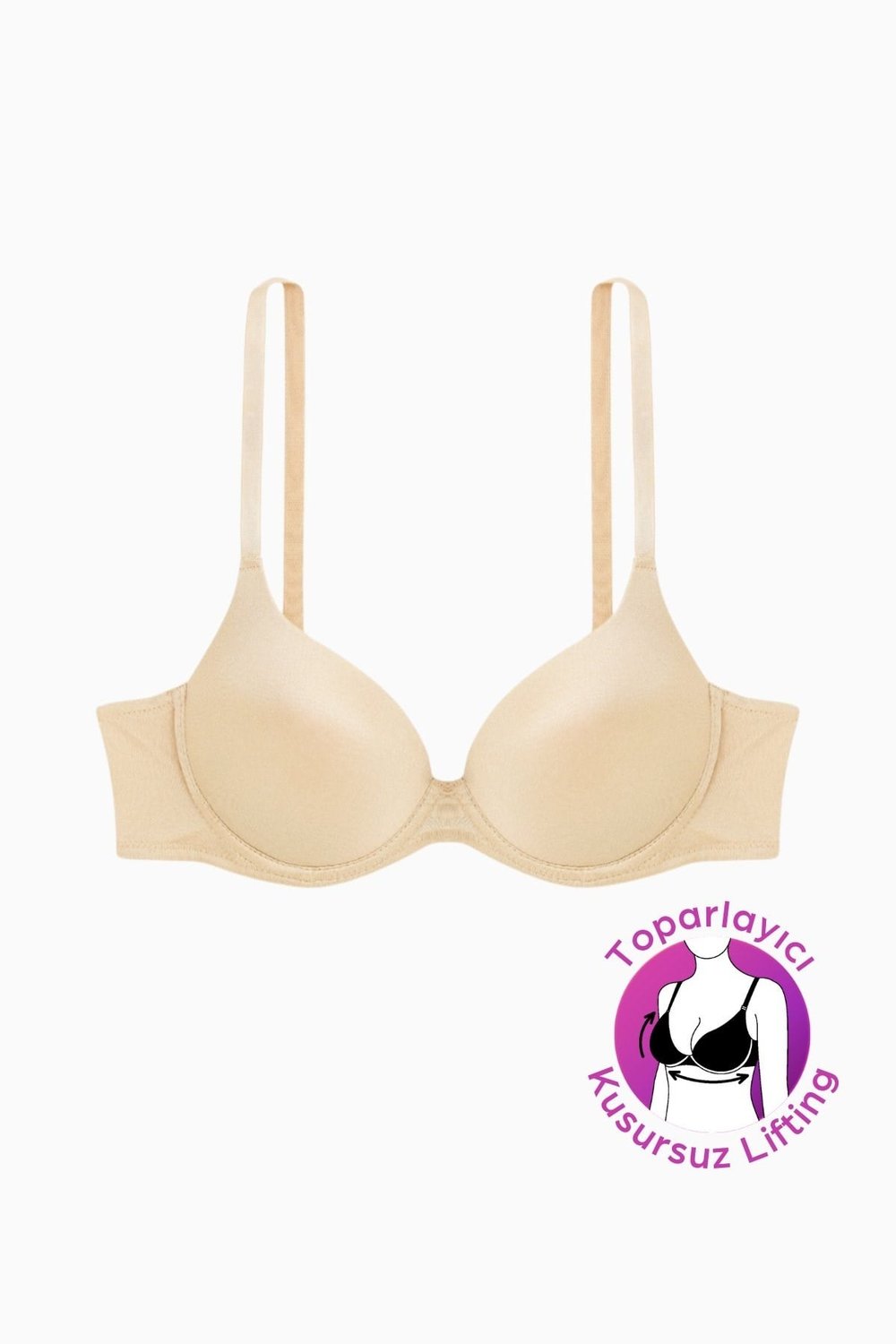Dolgulu Push Up, Kusursuz Lifting Toparlayıcı Sütyen - Ten - 2529