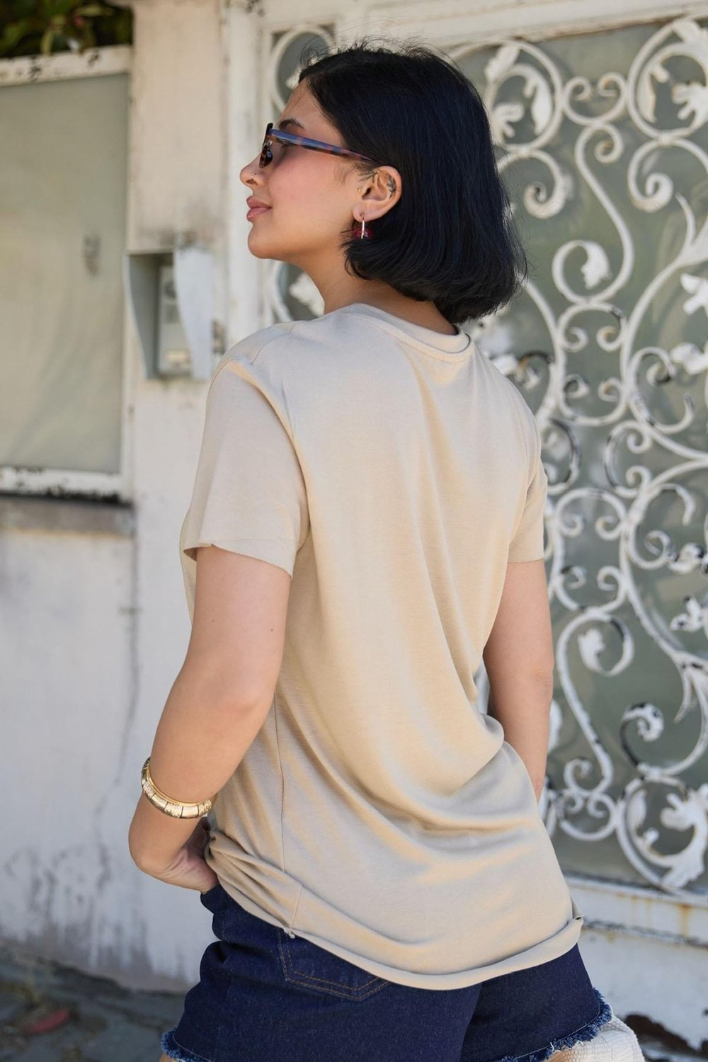 Düz Basic Tişört Bej