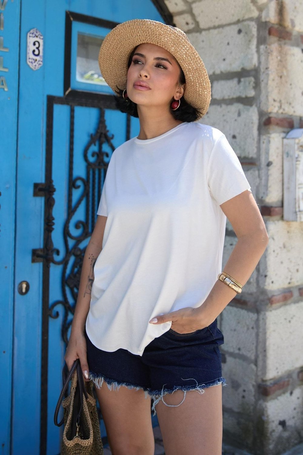 Düz Basic Tişört Beyaz