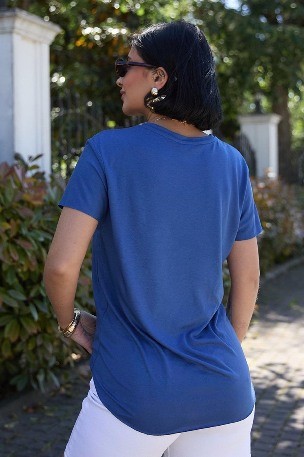 Düz Basic Tişört İndigo