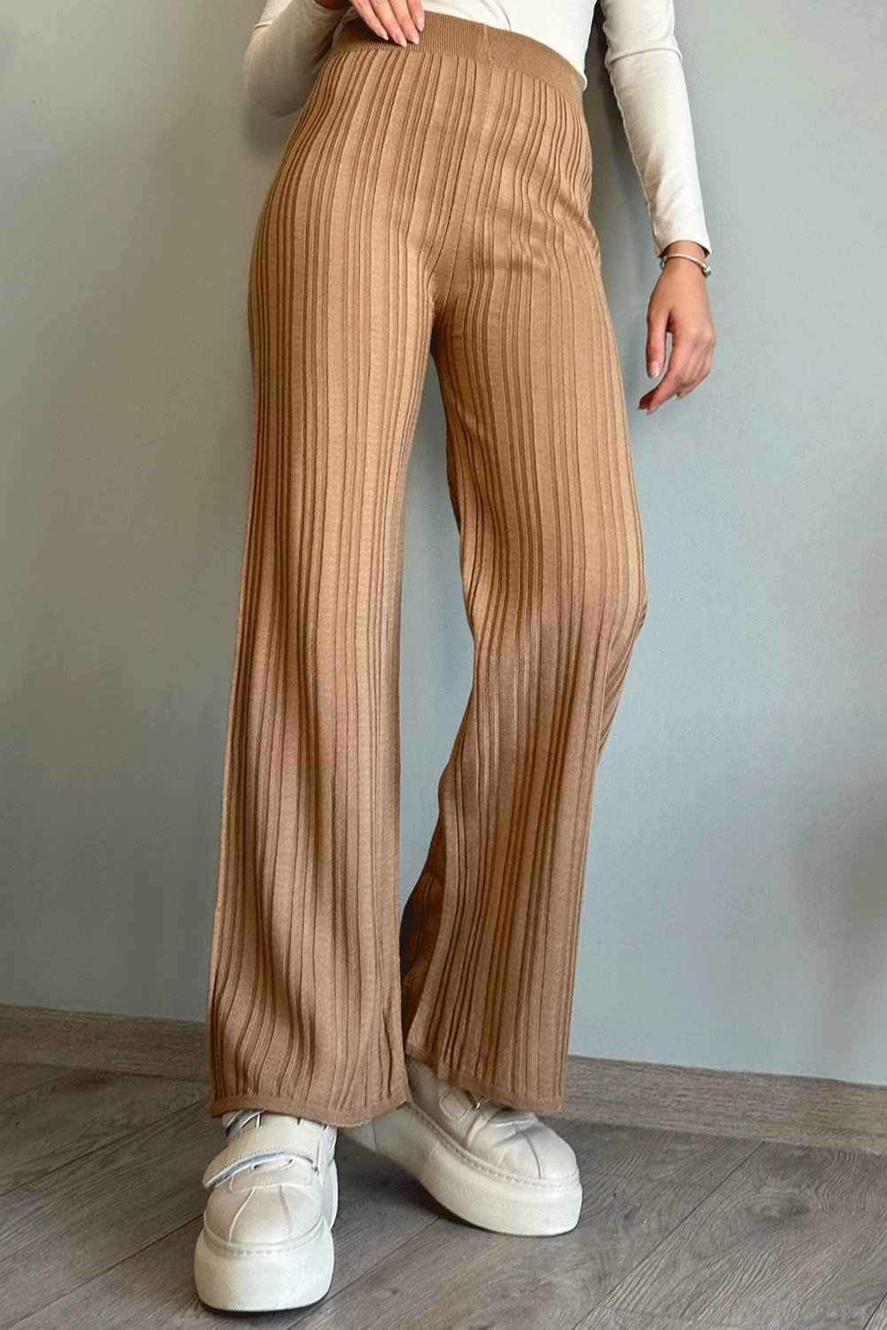Fitilli Camel Triko Pantolon