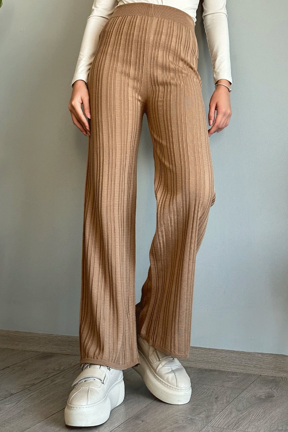 Fitilli Camel Triko Pantolon