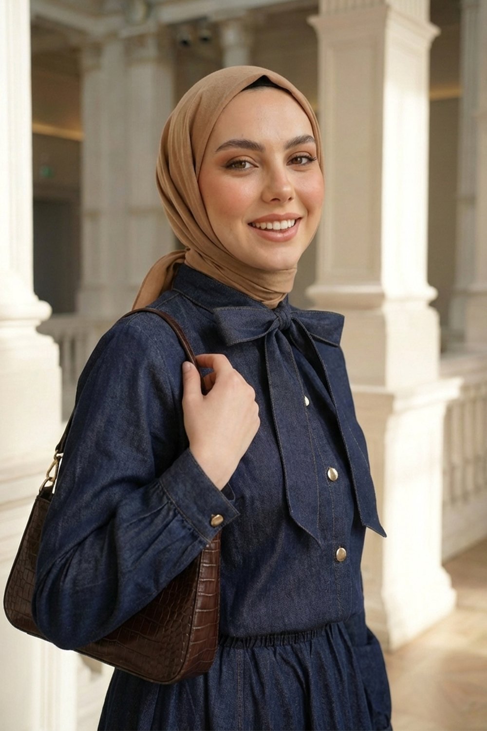 Fiyonk Detay Mavi Kot Etekli Takım