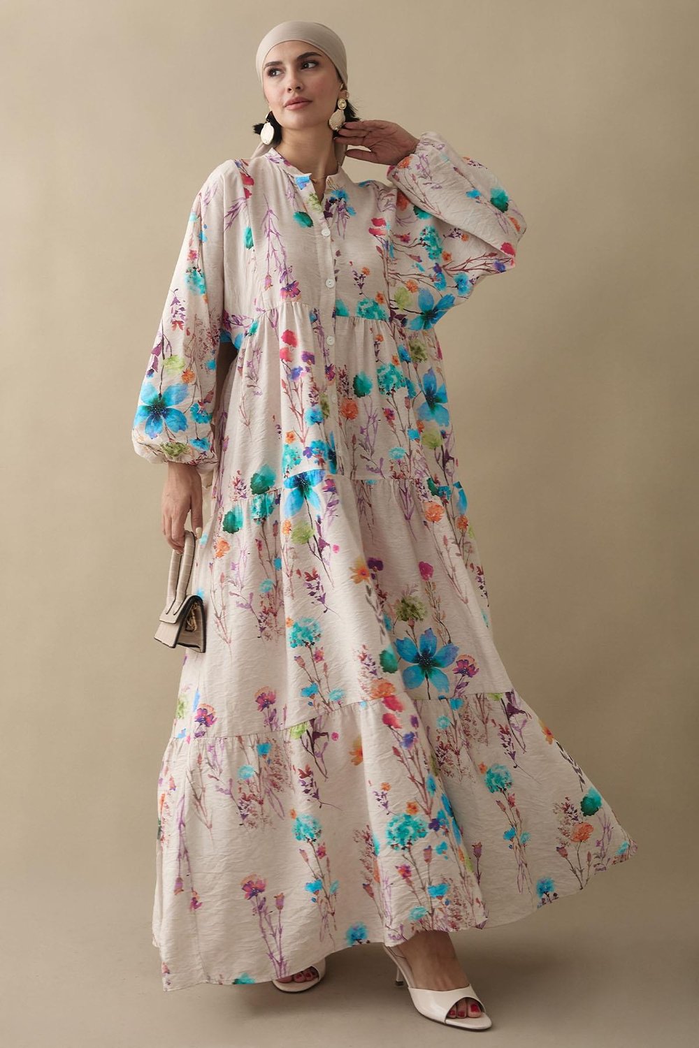 Gardenya Mavi Mango Elbise
