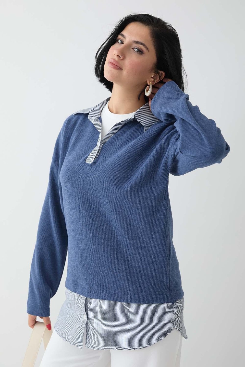 Garnili Selanik Kumaş İndigo Sweat