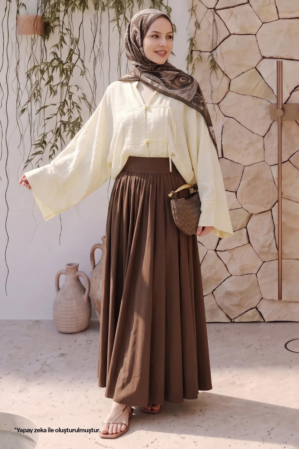 Geniş Kol Açık Sarı Kimono