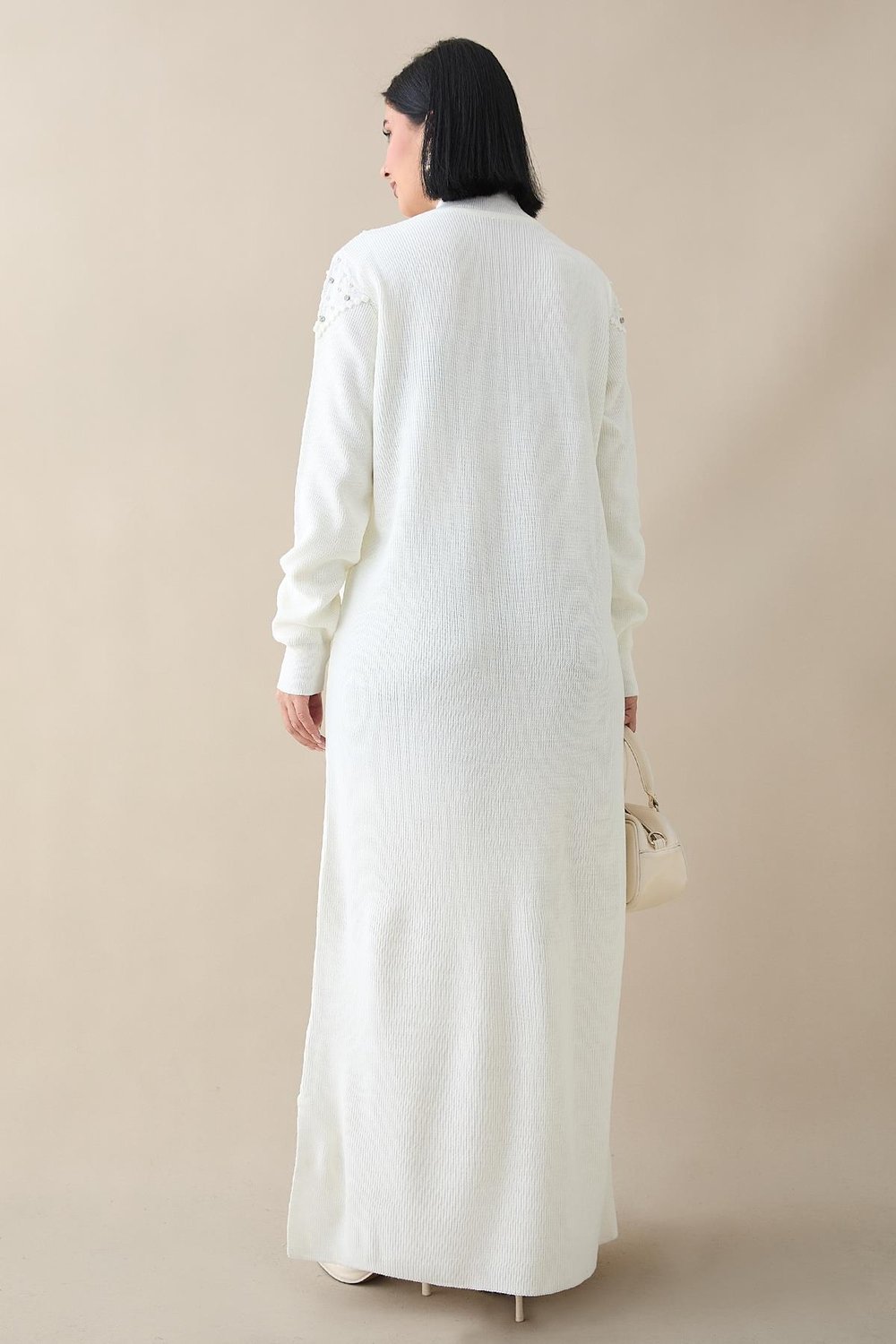 Pearl Knit Dress Cream