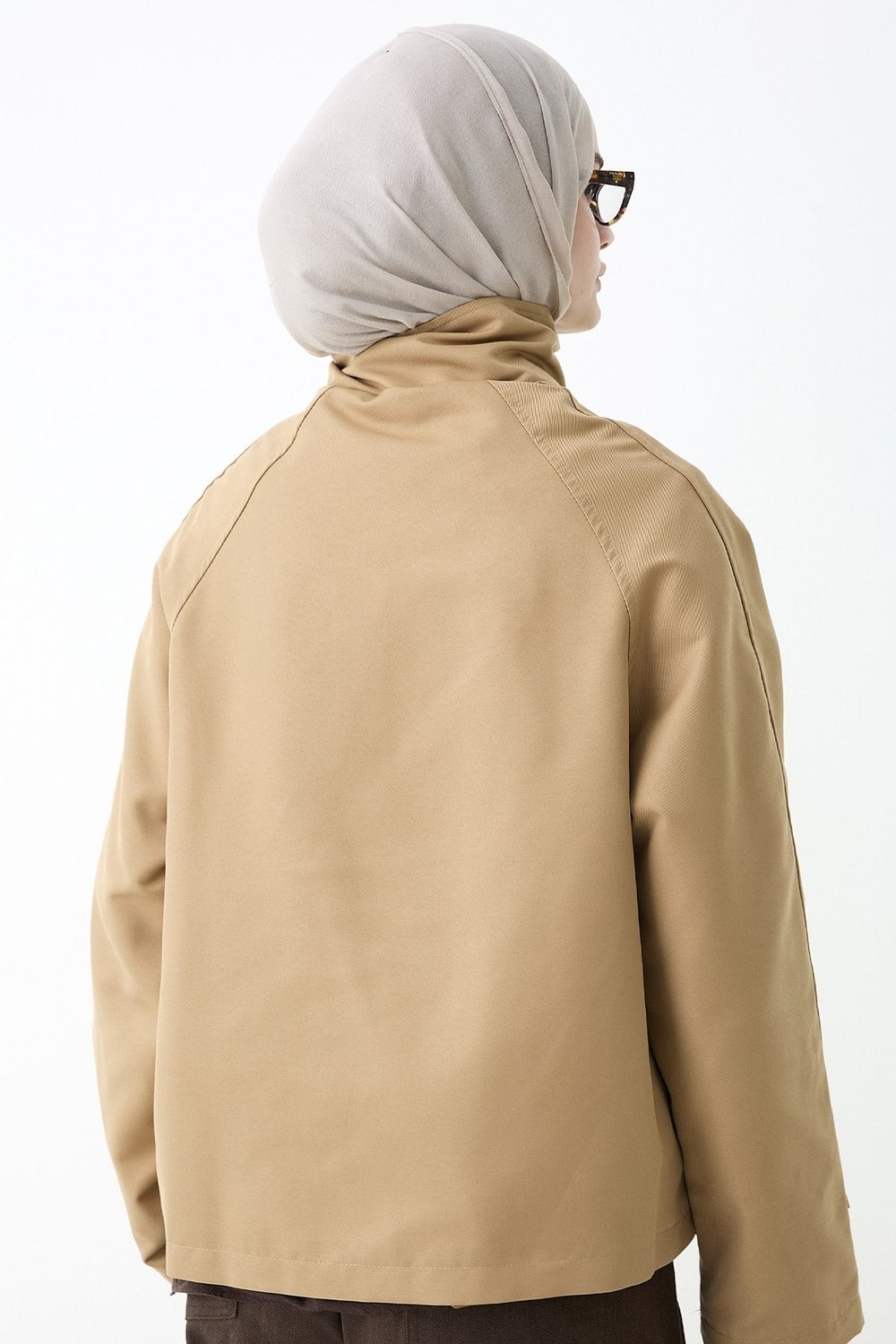 Kapak Cepli Astarlı Camel Ceket