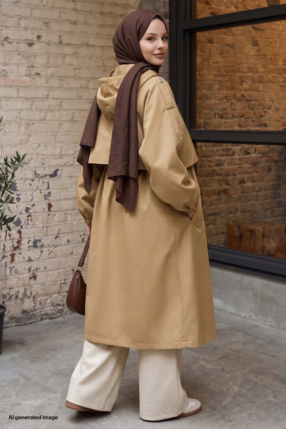 Kapüşonlu Astarlı Camel Parka Mont