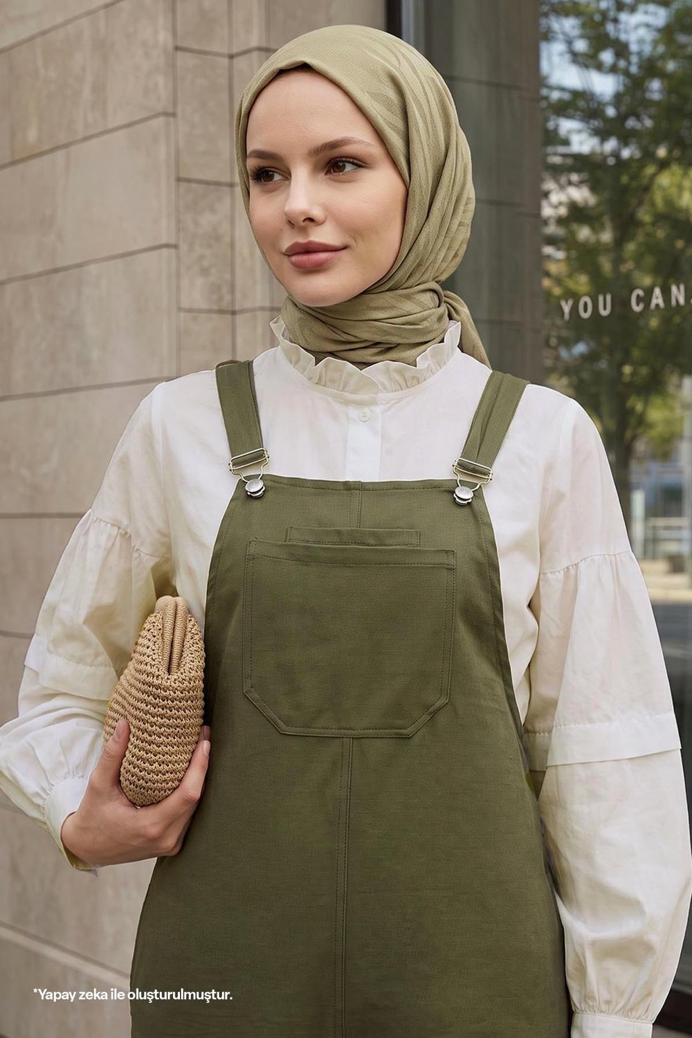 Lindy Askılı Haki Salopet