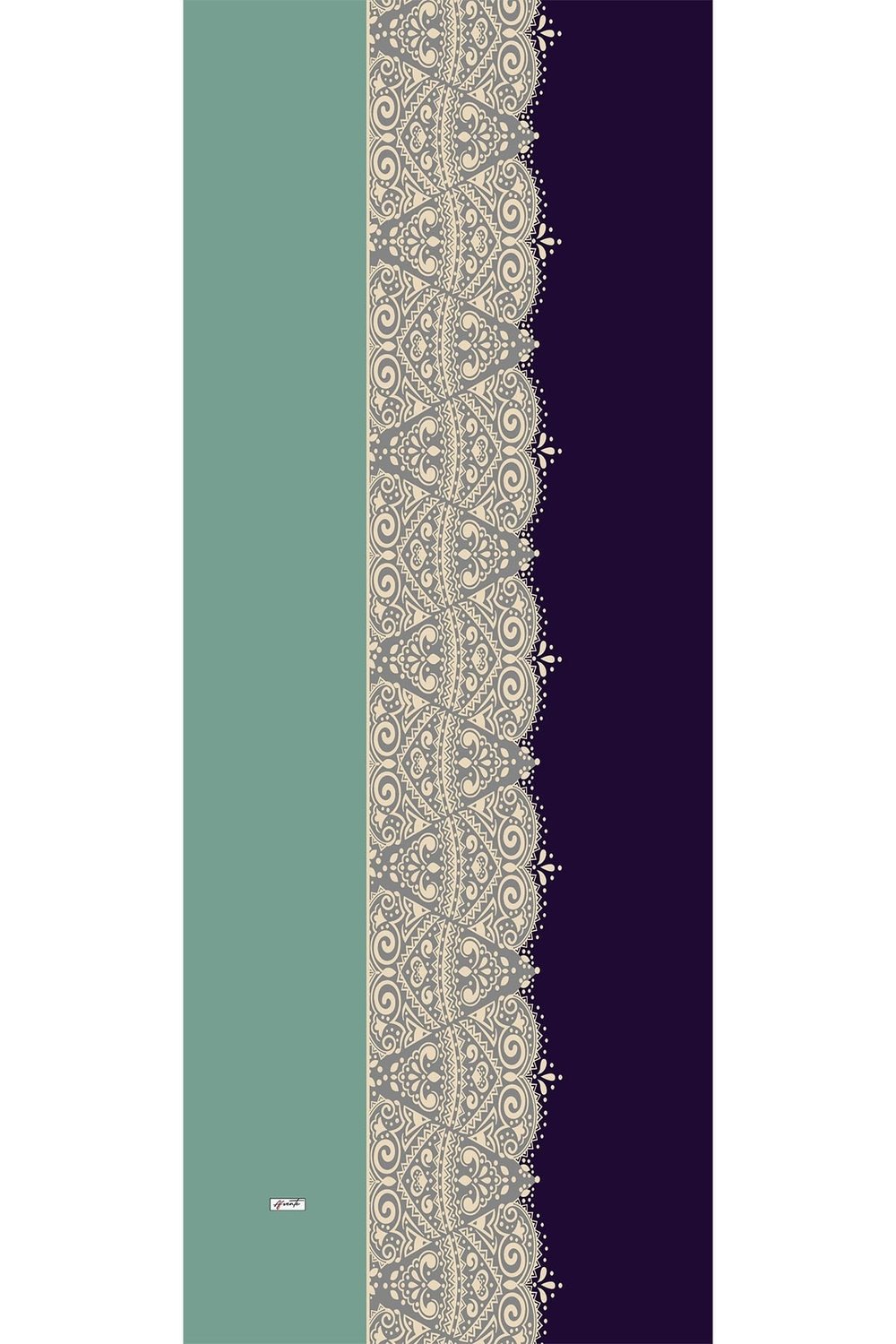 Mandala Desen Turkuaz Soft Pamuk Şal
