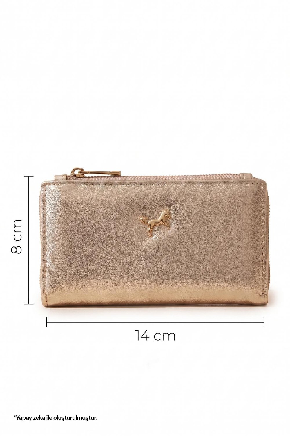 Mini Logolu Gold Cüzdan