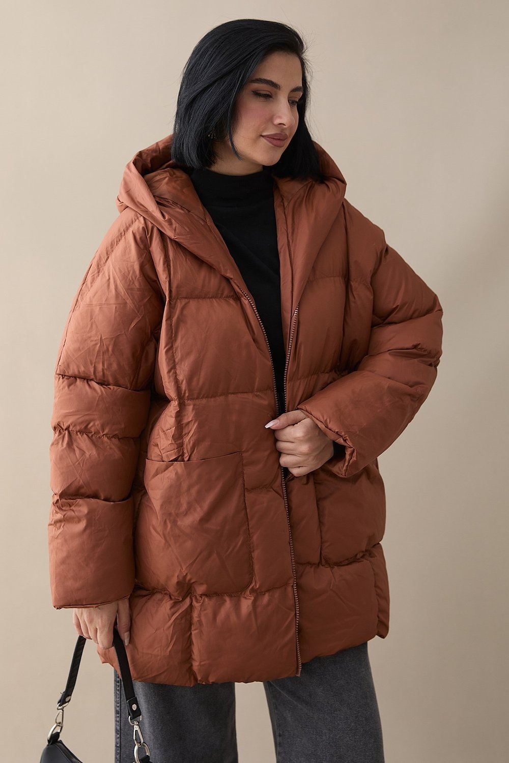 Mona Salaş Şişme Mont - Taba