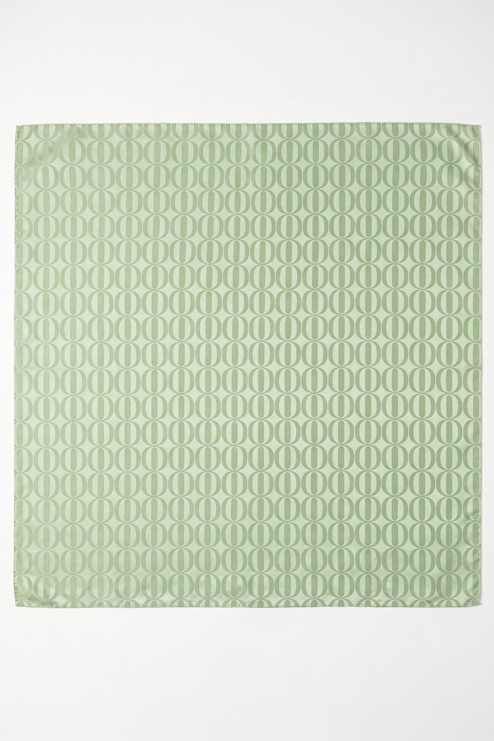 Oval Desen Ayrobin Jakar Eşarp - Mint Yeşili