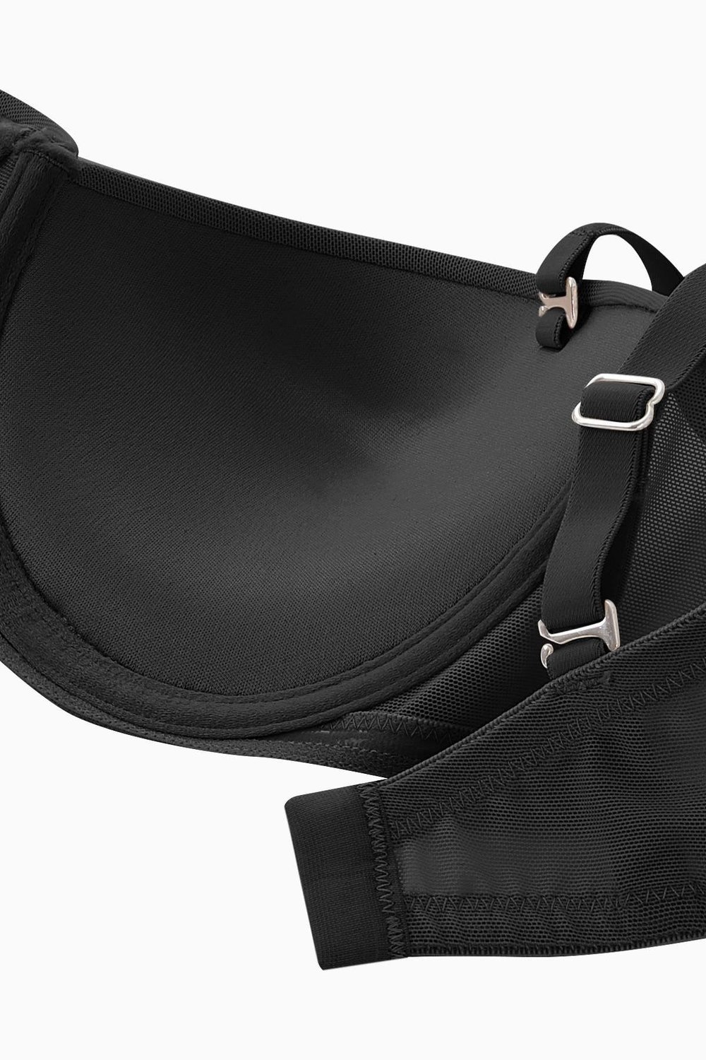Rosali Mesh Straplez Sütyen Soft Push Up Yarı Dolgulu Premium Basic - Siyah - 2226
