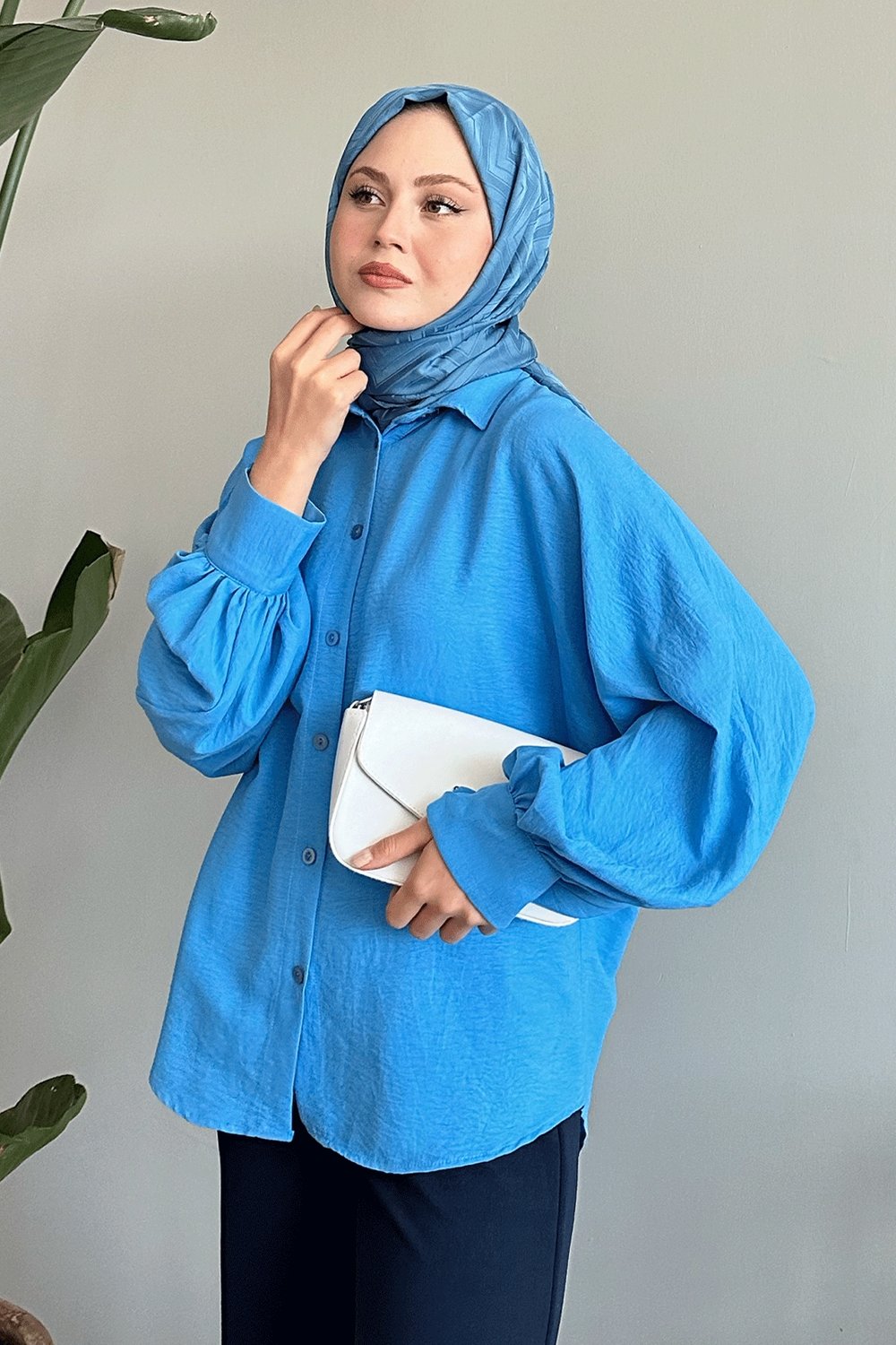 Salaş Basic Mavi Gömlek