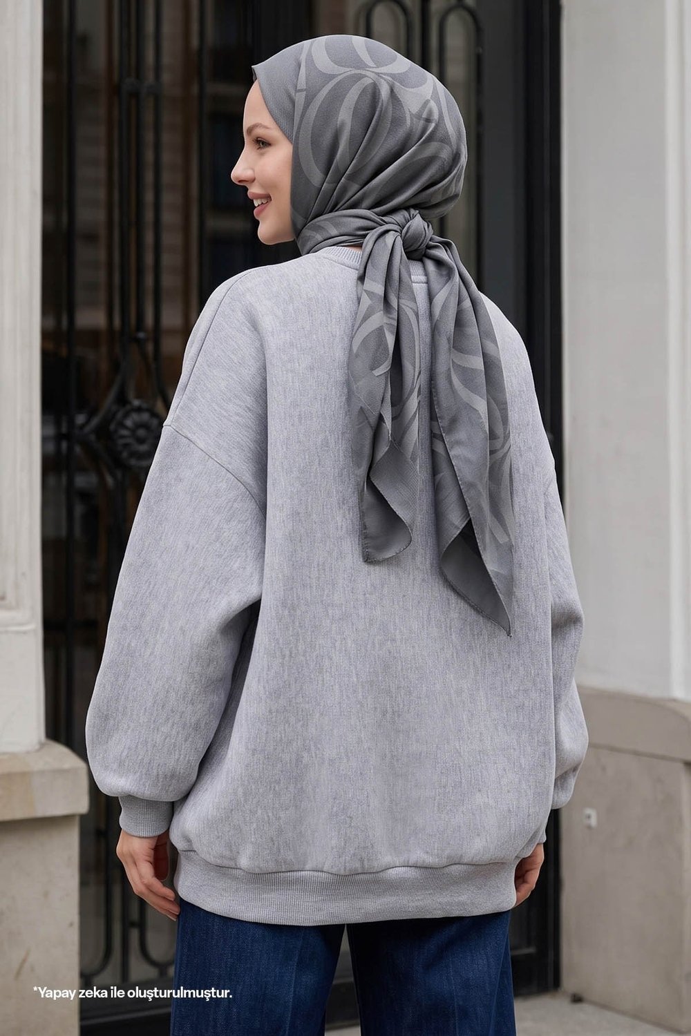 Şardonlu Basic Gri Sweat