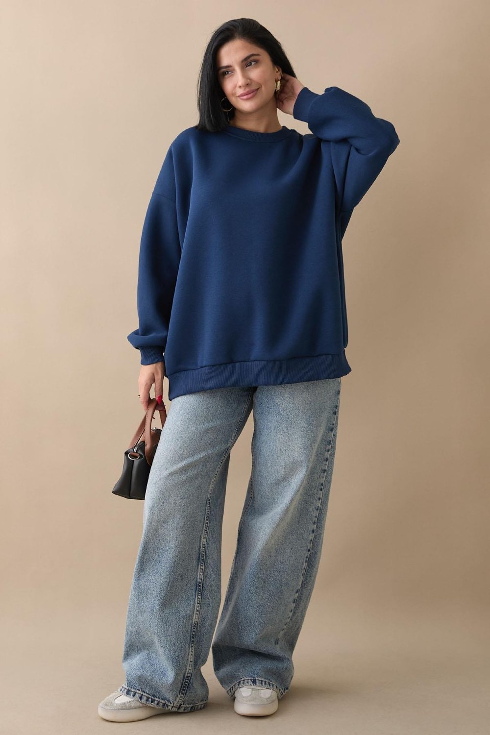 Şardonlu Basic Lacivert Sweat