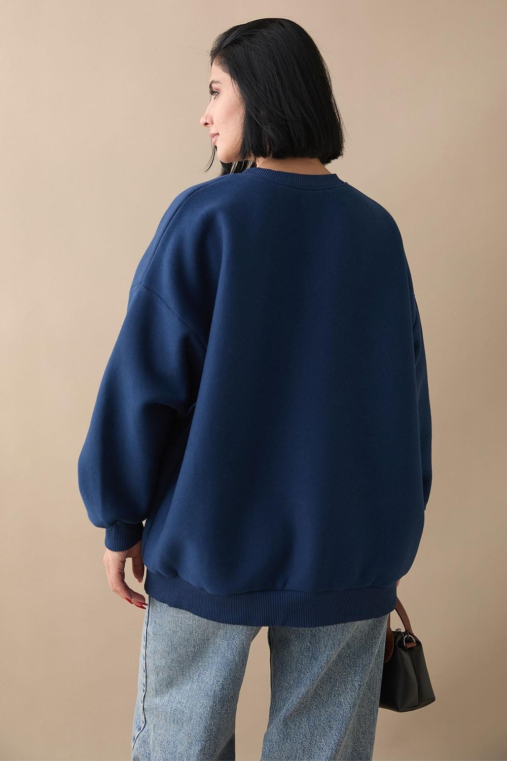 Şardonlu Basic Lacivert Sweat