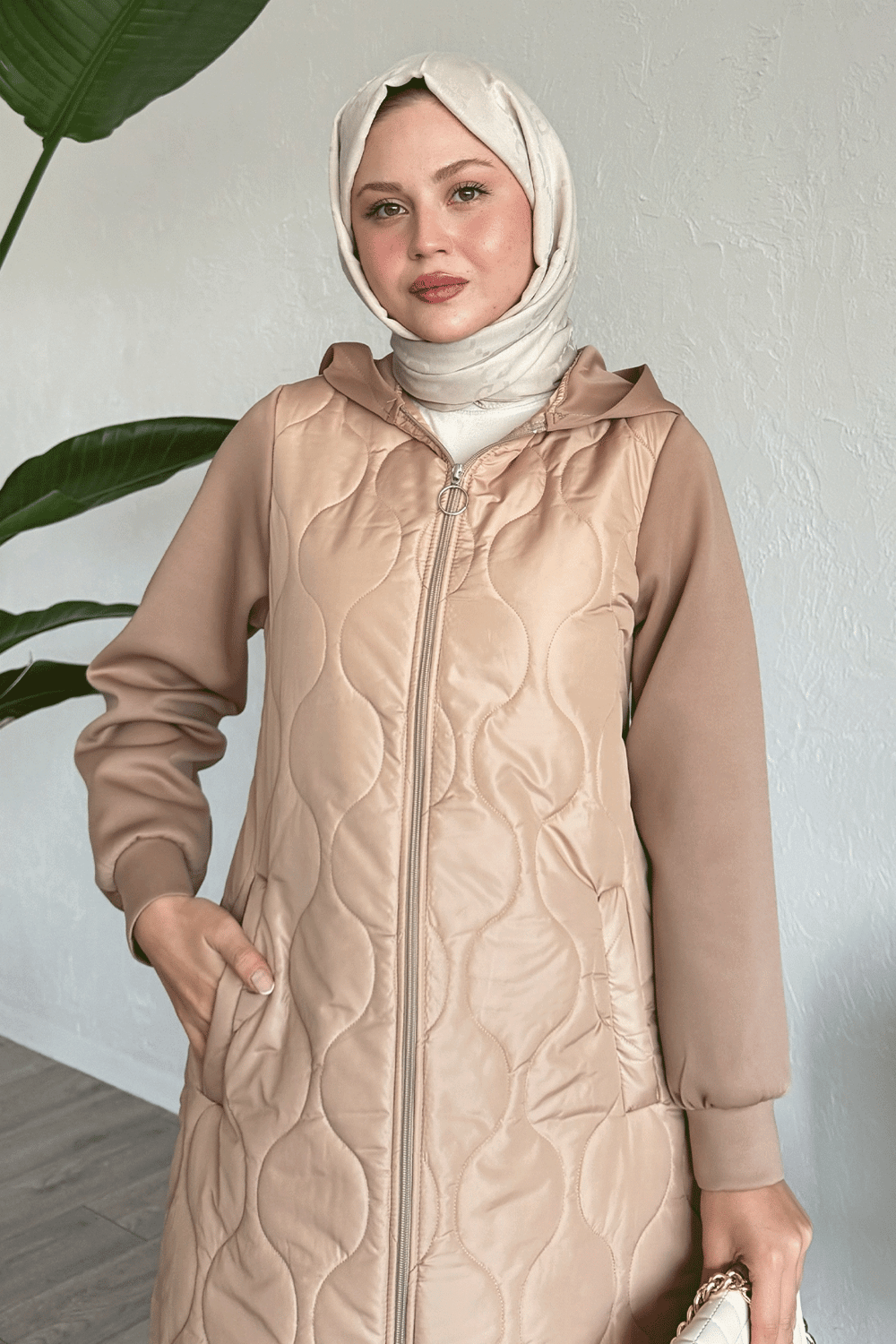 Scuba Garnili Camel Kapitone Kap