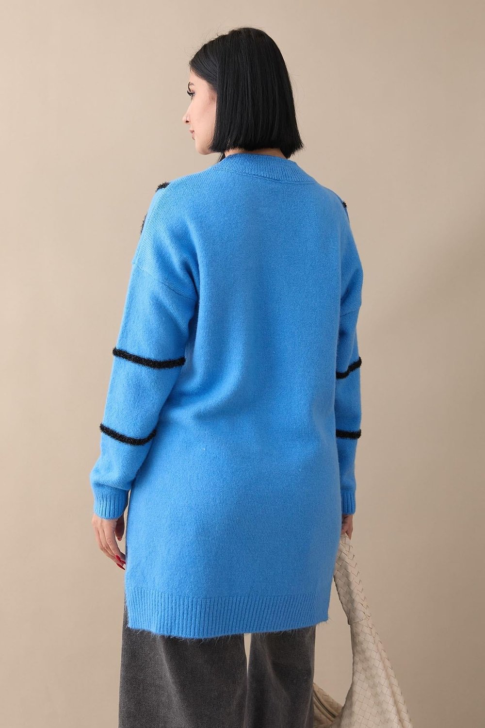Shimmer Soft Blue Knit Tunic