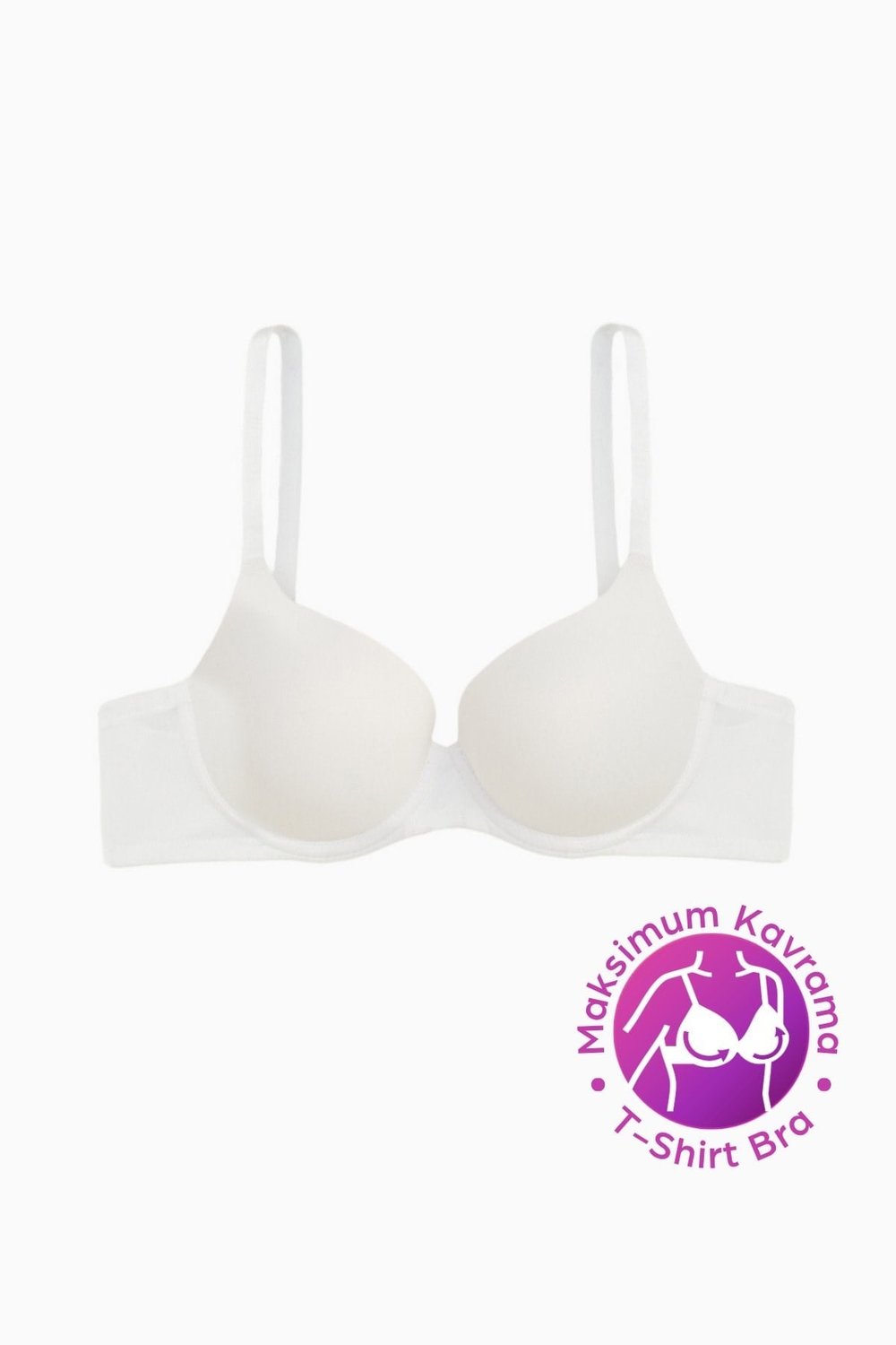 T-shirt Bra Dolgusuz Sabit Kalın Askı - Beyaz - 2531