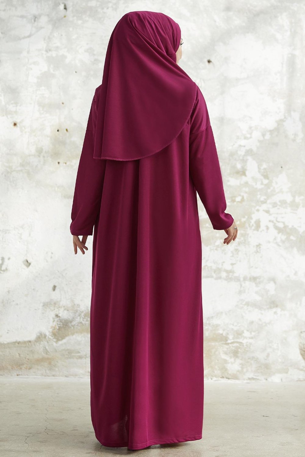Tek Parça Mürdüm Namaz Elbisesi