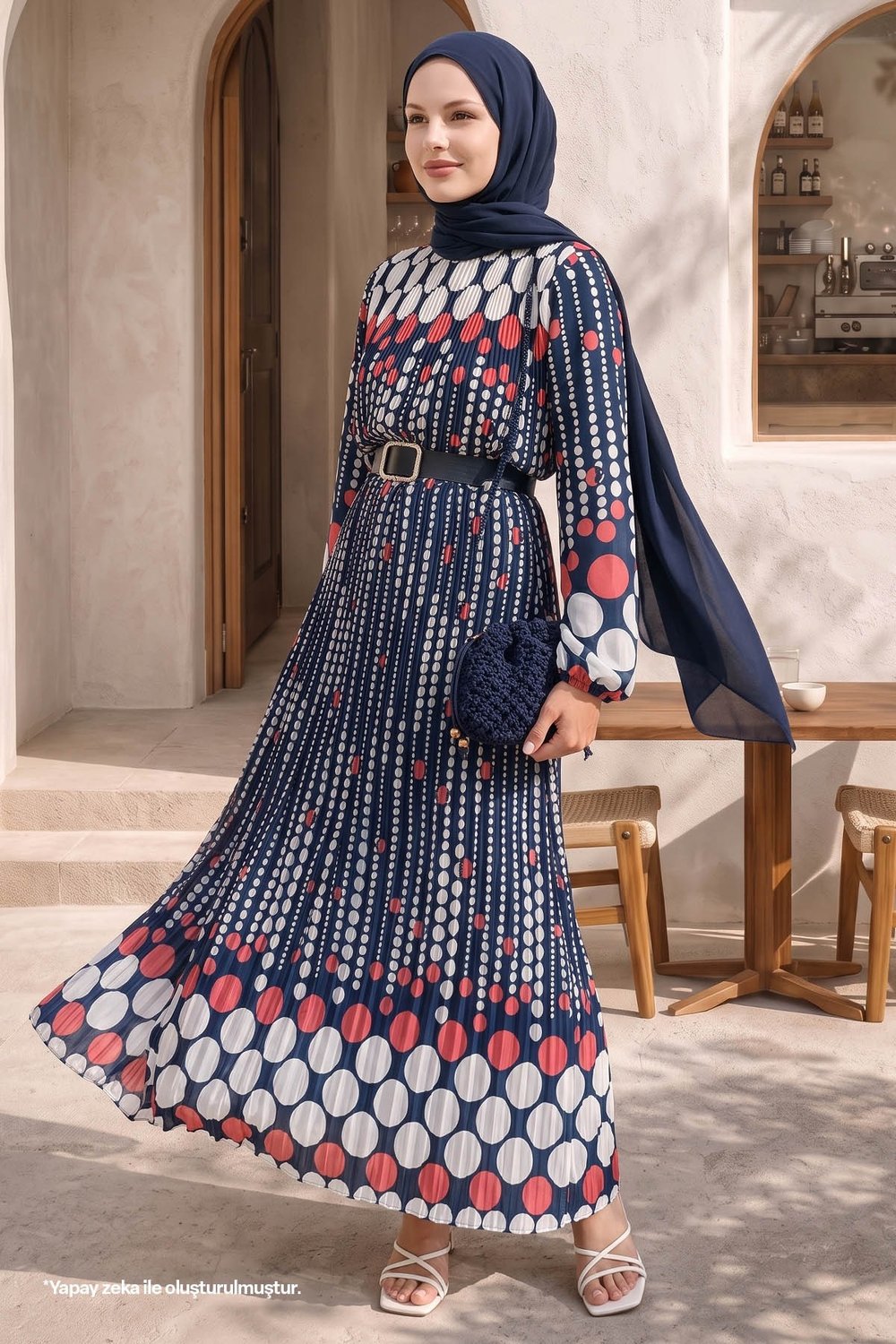 Vena Polka Dot Chiffon Dress - Fuchsia