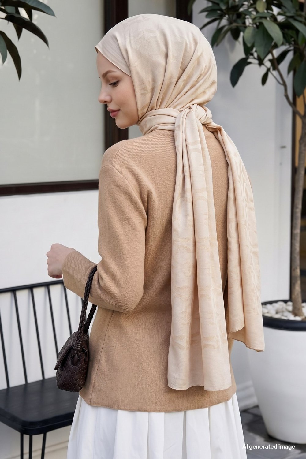 Volanlı Düğmeli Camel Triko Hırka