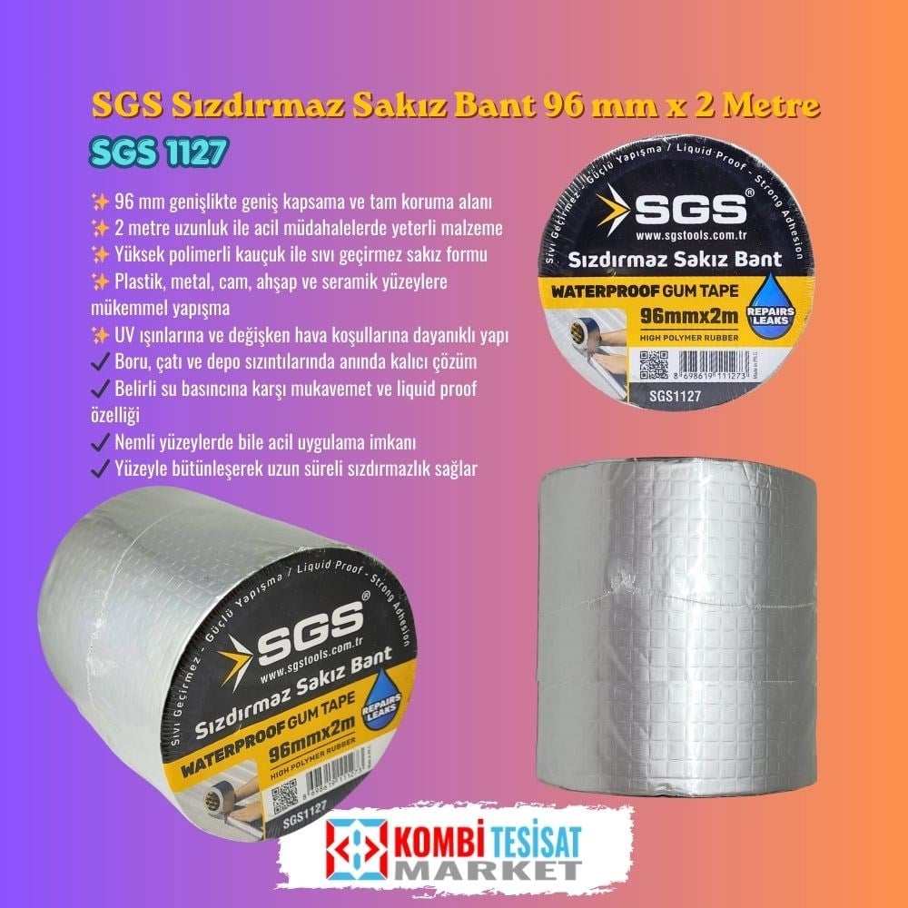 SGS Sızdırmaz Sakız Bant 72 mm x 2 Metre