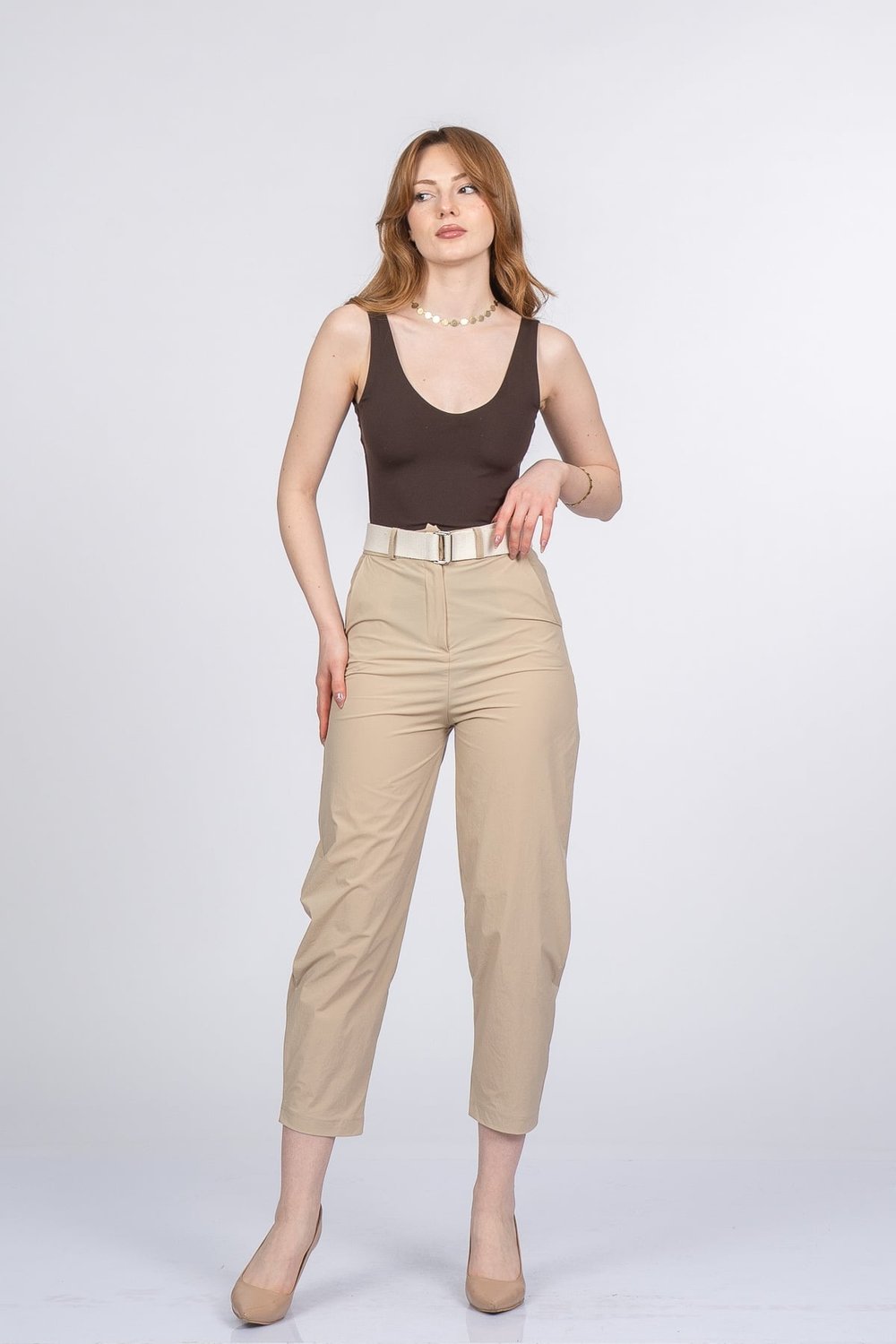 Alviera Paraşüt Kumaş Bilek Boy Pantolon