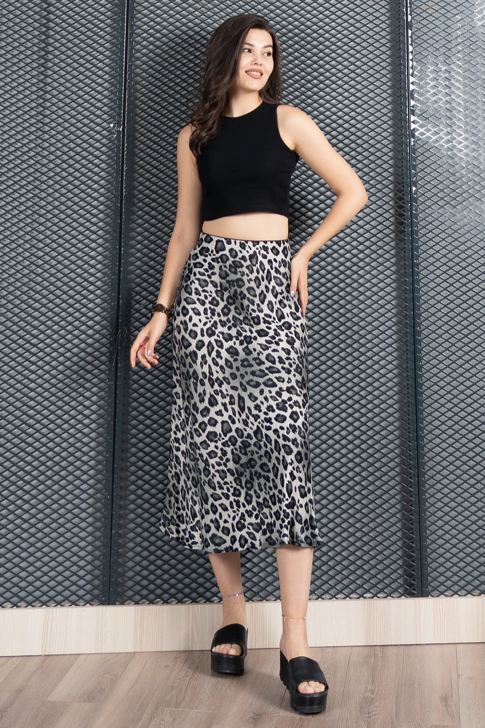 Aura Saten Maxi Skirt - Etek 6718