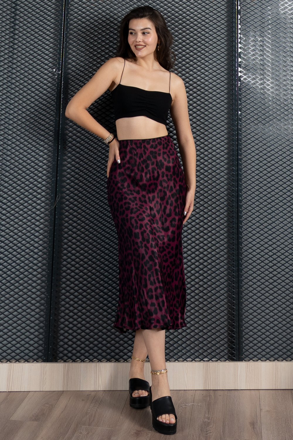 Aura Saten Maxi Skirt - Etek 6718