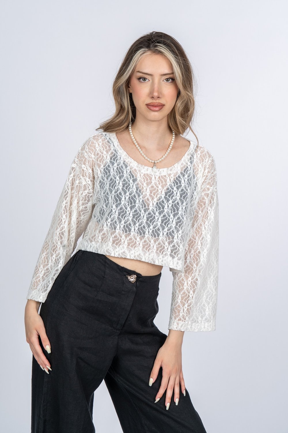 Aviana Modern Tül Bluz 70083