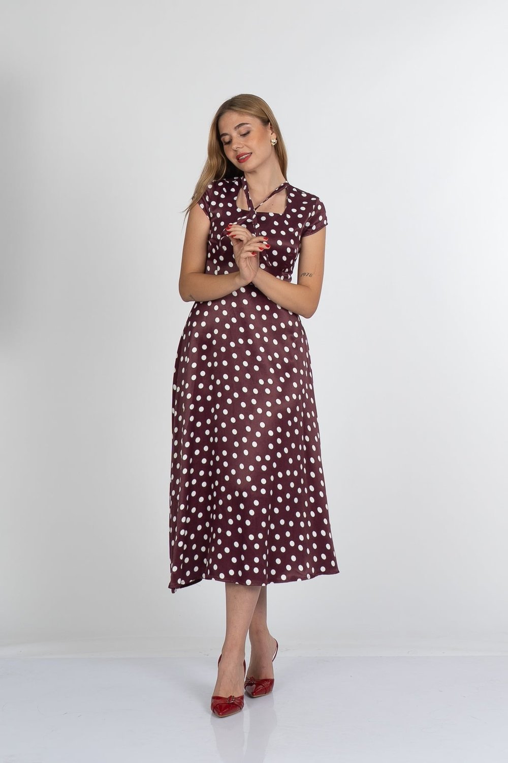 Carla Fiyonk Yaka Detaylı Maxi Boy Elbise 50402