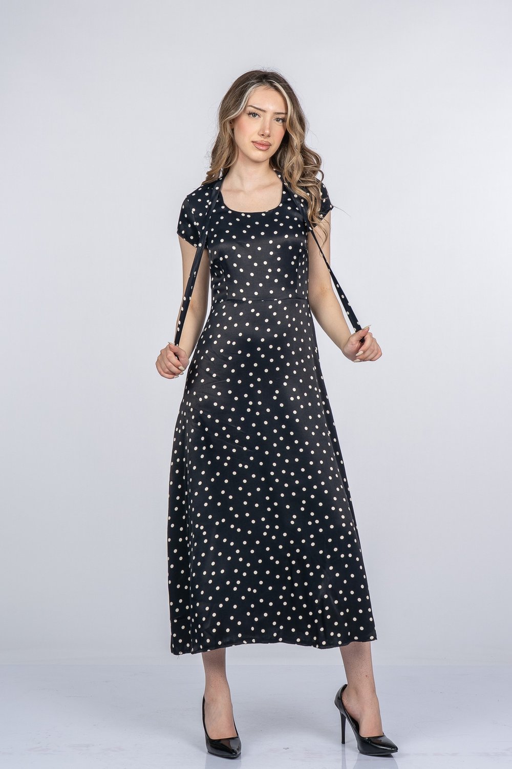 Carla Fiyonk Yaka Detaylı Maxi Boy Elbise 50402