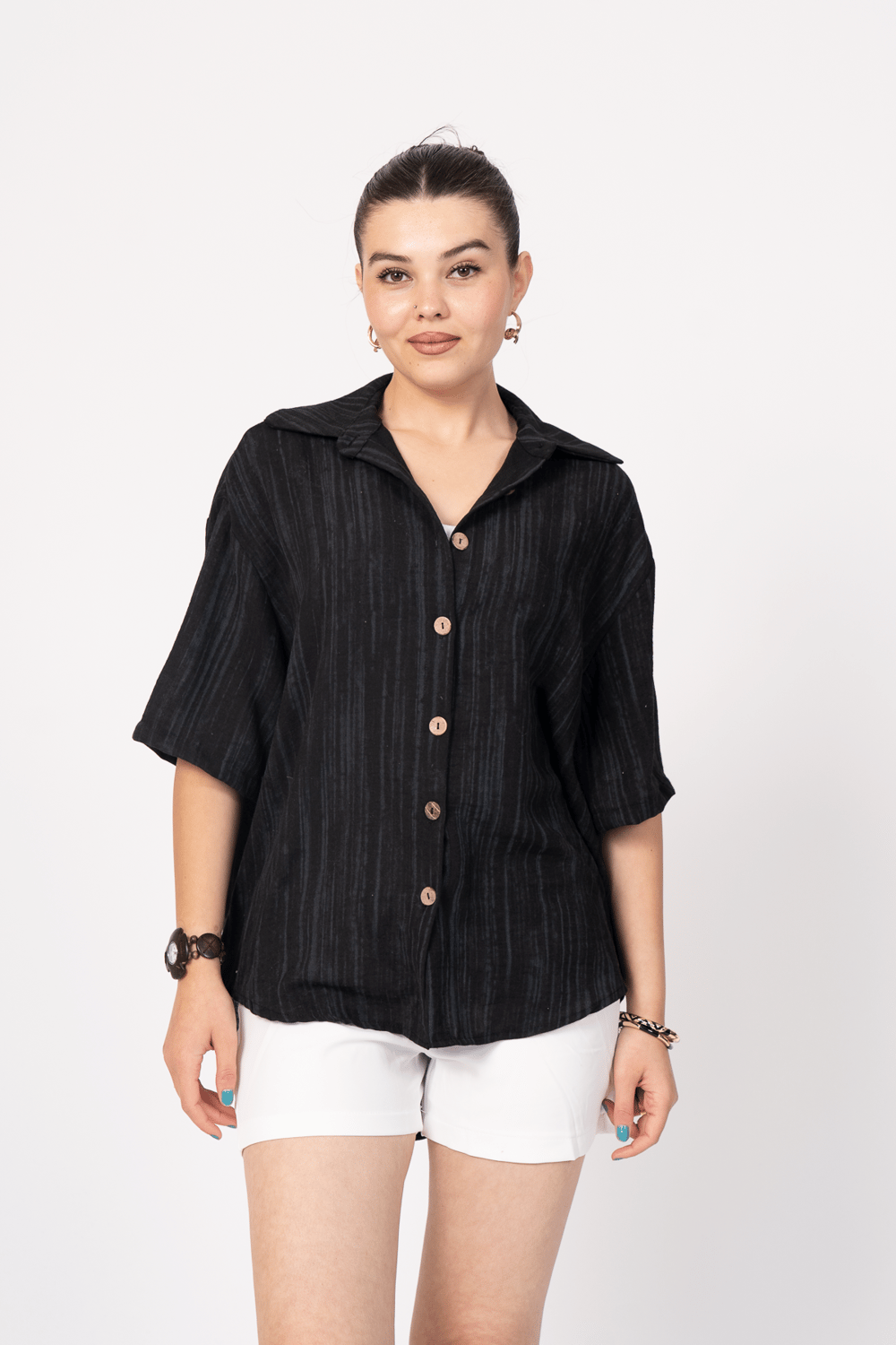 Keten Oversize Gömlek 70039