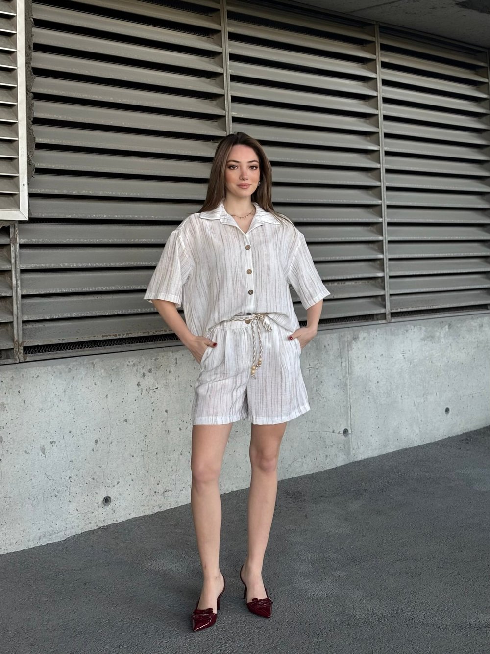 Keten Oversize Gömlek 70039