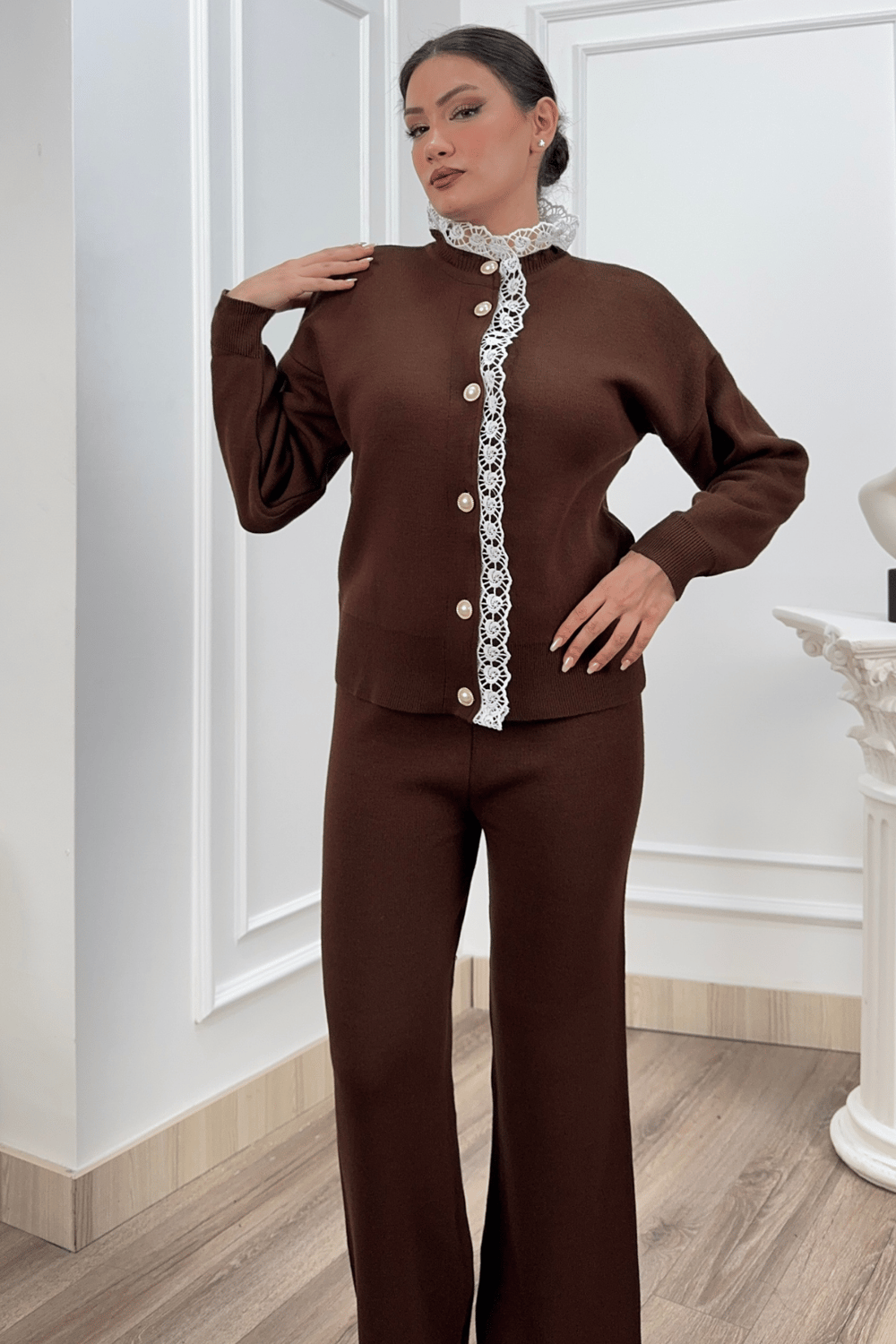 LACELLE – Dantel Detaylı Triko Takım P021