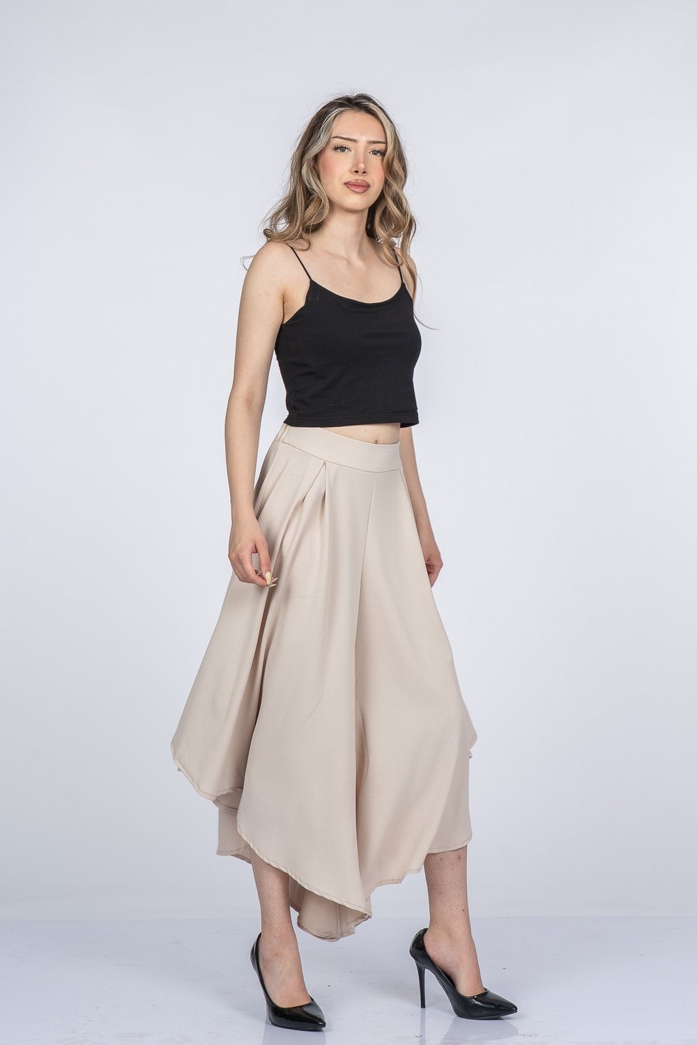 Lavelle Yüksek Bel Şalvar Model Kısa Paça Pantolon 30402