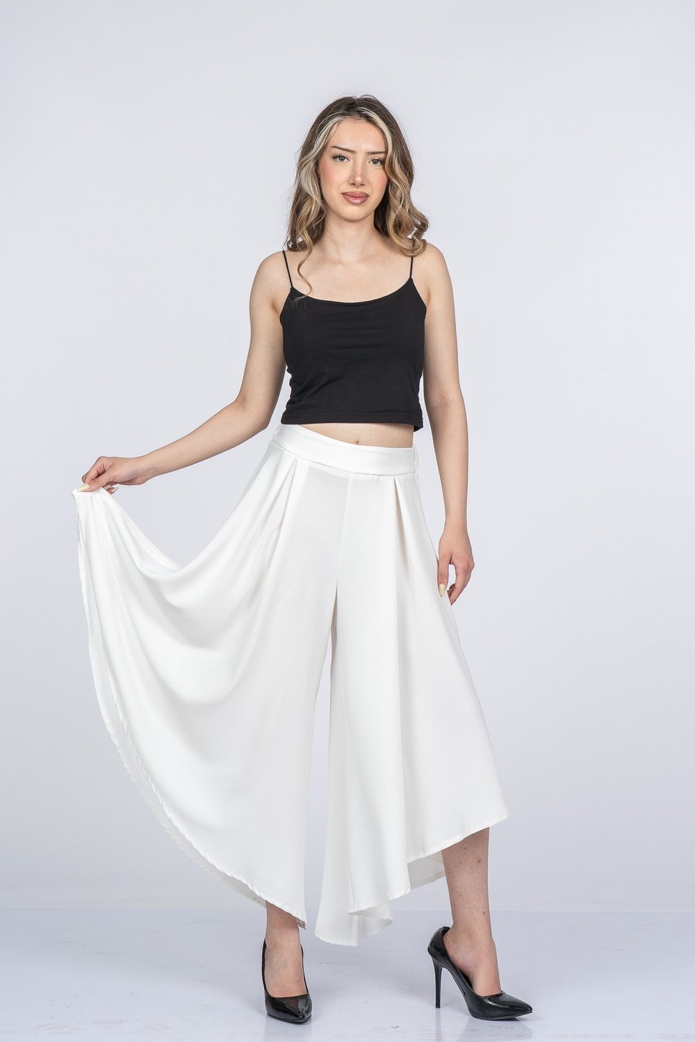 Lavelle Yüksek Bel Şalvar Model Kısa Paça Pantolon 30402