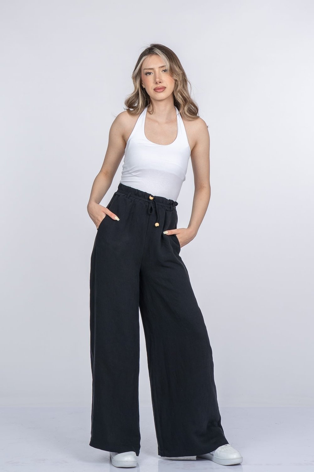 Mirella Aerobin Beli Lastikli Palazzo Pantolon 30408