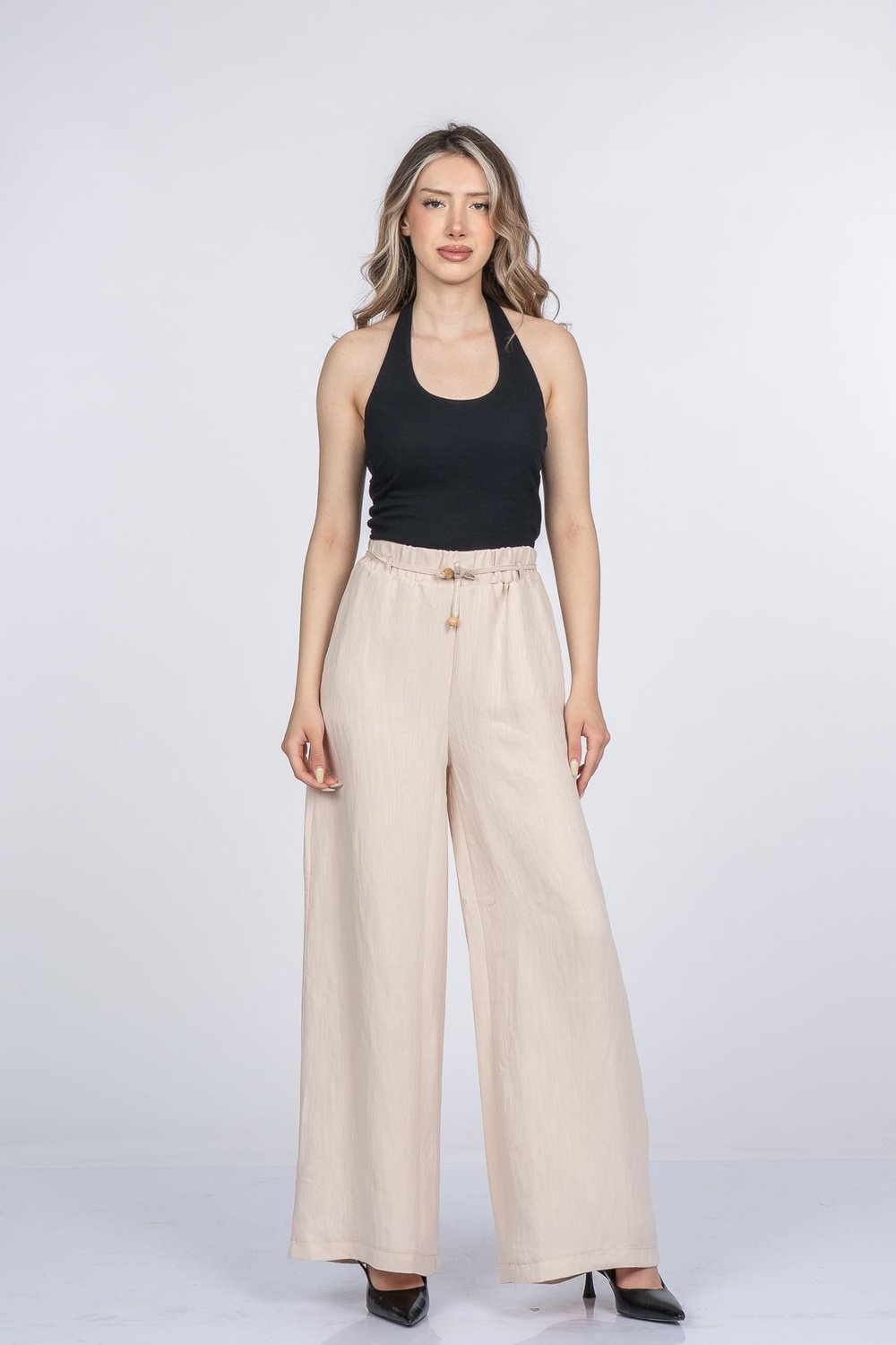 Mirella Aerobin Beli Lastikli Palazzo Pantolon 30408