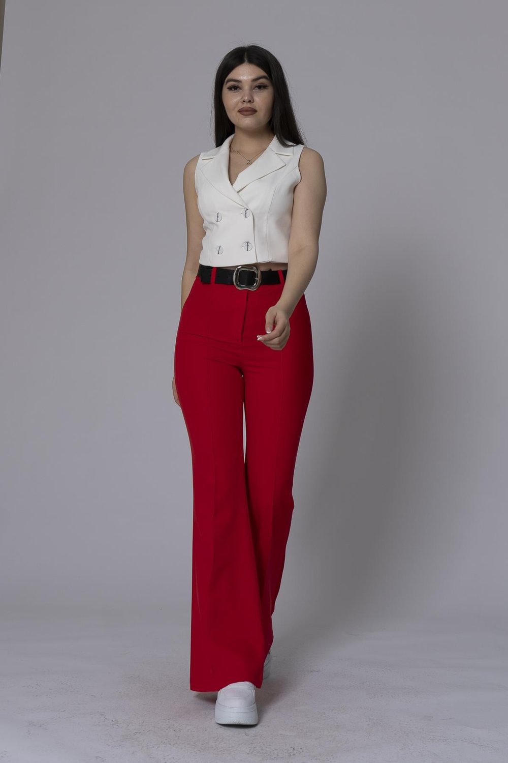 MissVina İspanyol Paça Kemerli Pantolon