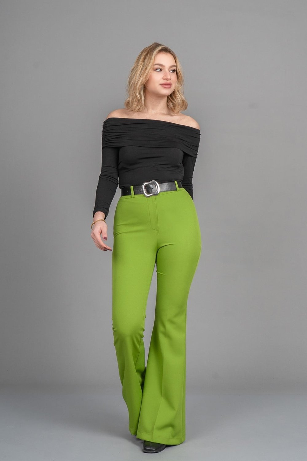 MissVina İspanyol Paça Kemerli Pantolon 3950