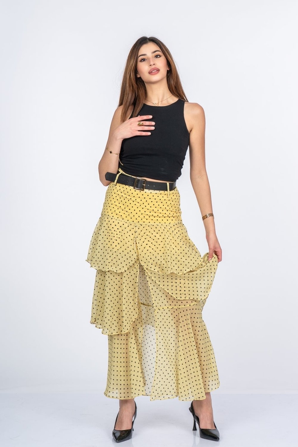 Trend Model Kemerli Çingene Etek 6879