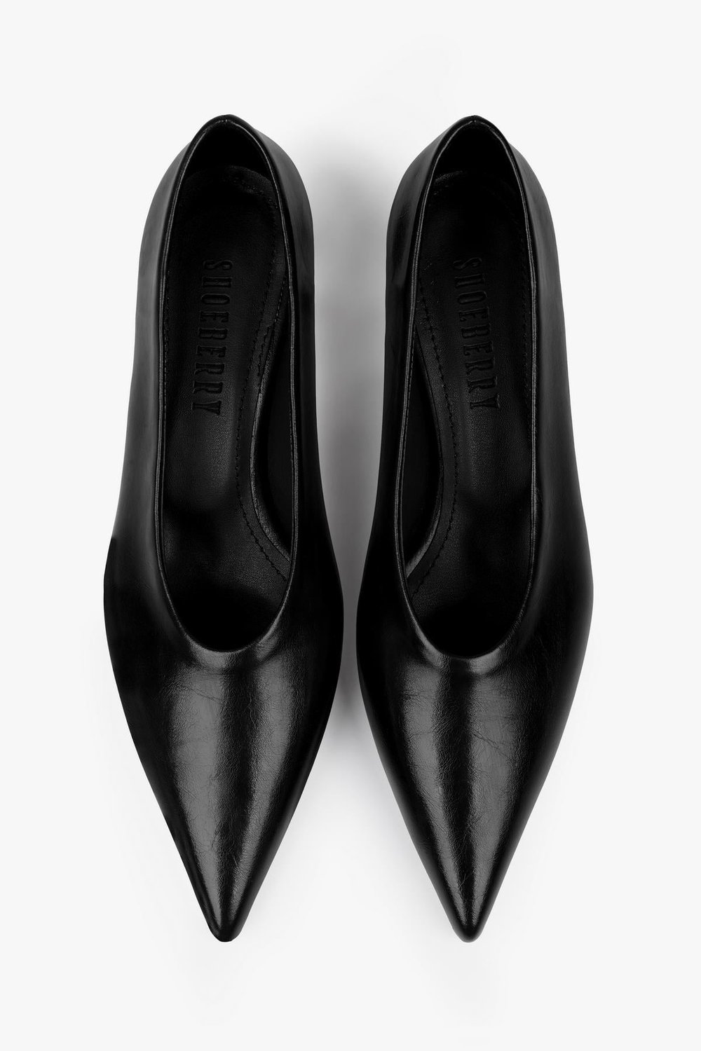 Kadın Corin Siyah Cilt Kısa Topuklu Stiletto