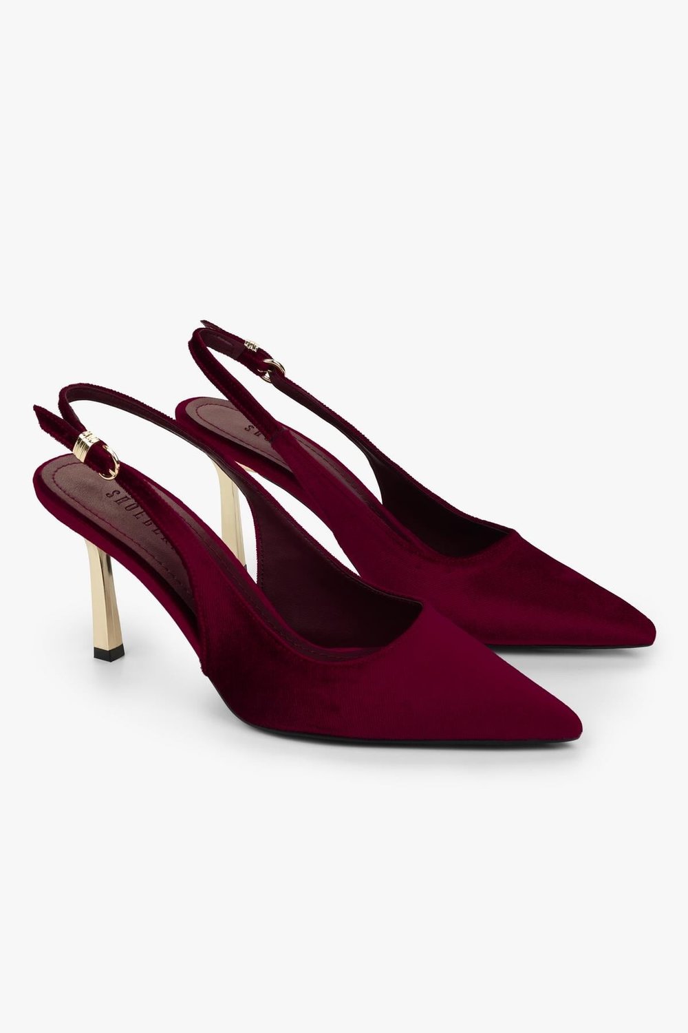 Kadın Hudson Bordo Kadife Gold Tokalı Stiletto