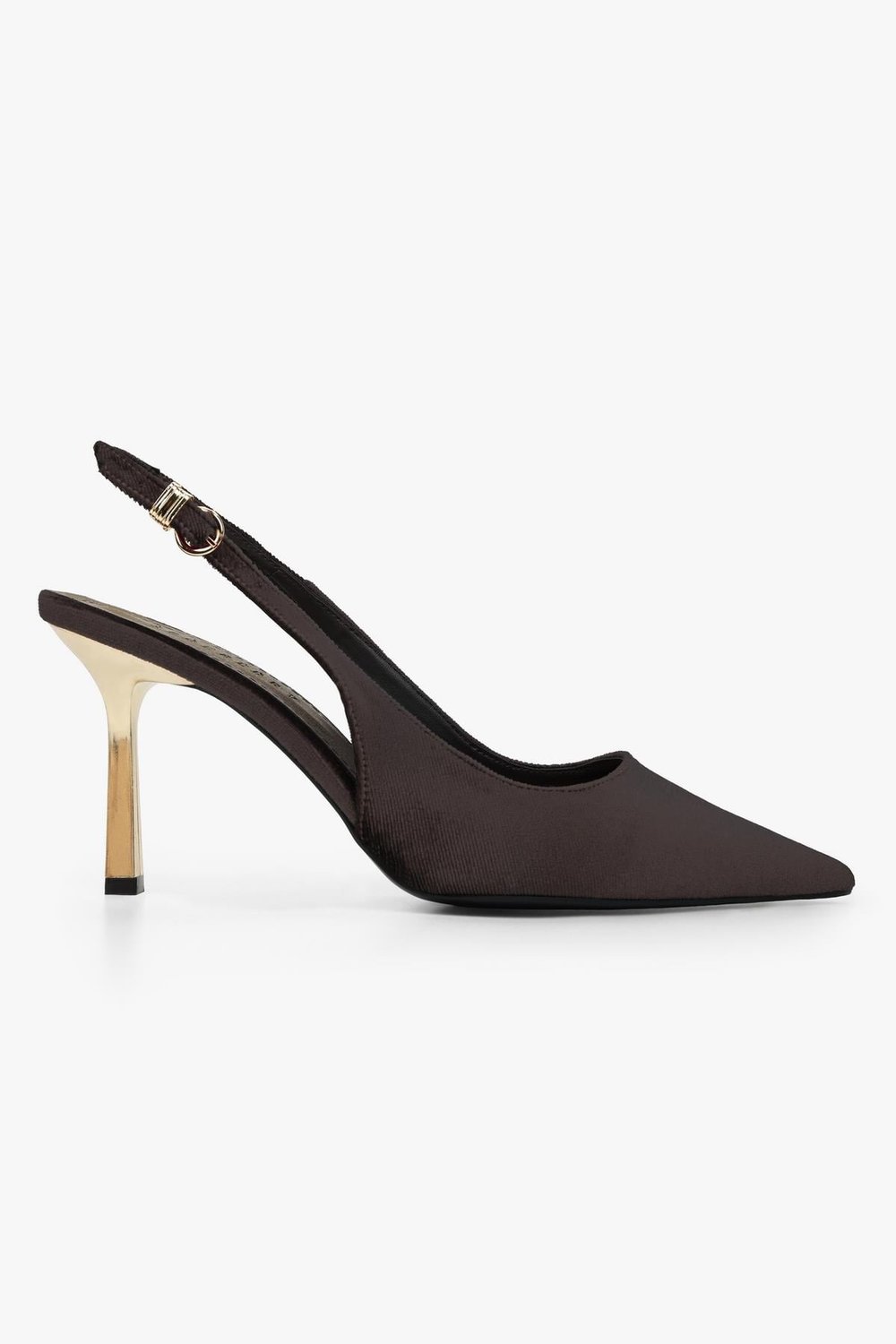 Kadın Hudson Kahve Kadife Gold Tokalı Stiletto