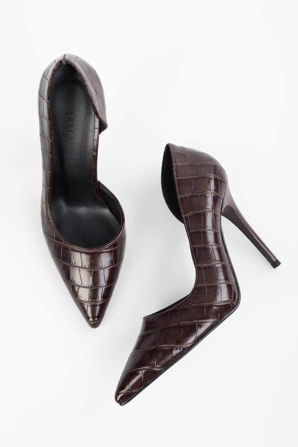 Kadın Massy Kahve Kroko Stiletto